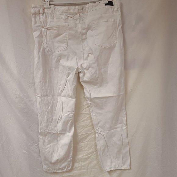 Lucky & Blessed L&B Womens 24 White Distressed Straight Leg Stretch Jeans 44x32 - Picture 4 of 11
